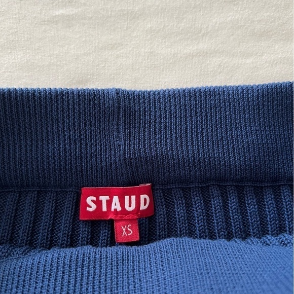 Staud Knit Pants with Crochet Trim in Navy - Picture 7 of 15